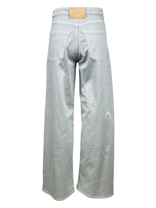 pantalone donna largo in bull denim grigio ( Nude ) | 531403